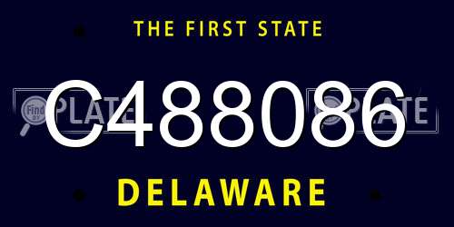 C488086 Delaware License Plate