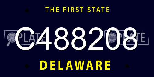 C488208 Delaware License Plate
