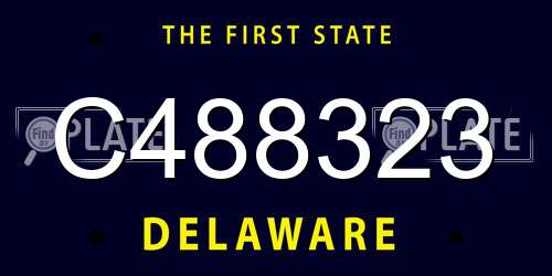 C488323 Delaware License Plate