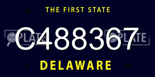 C488367 Delaware License Plate