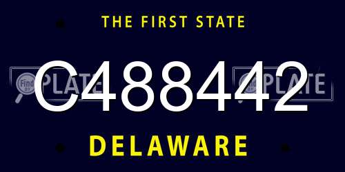 C488442 Delaware License Plate