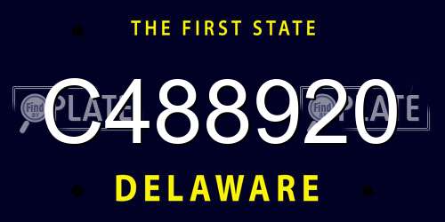 C488920 Delaware License Plate
