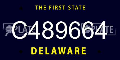 C489664 Delaware License Plate