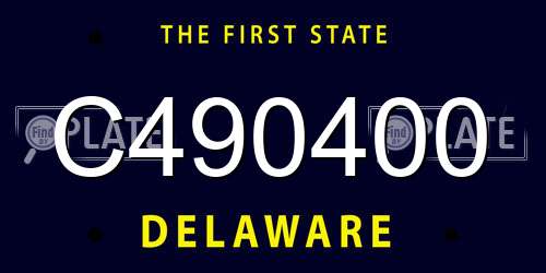 C490400 Delaware License Plate