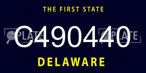 C490440 Delaware License Plate