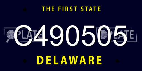 C490505 Delaware License Plate