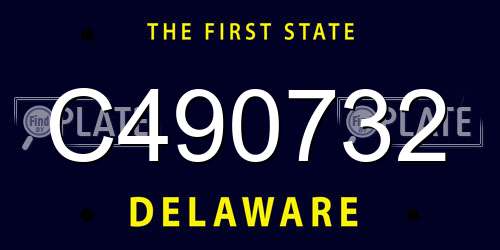 C490732 Delaware License Plate