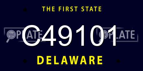 C49101 Delaware License Plate
