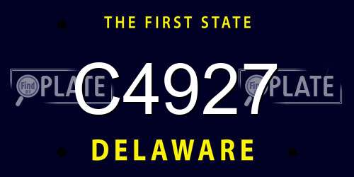C4927 Delaware License Plate