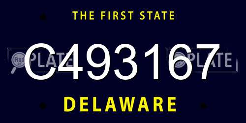C493167 Delaware License Plate