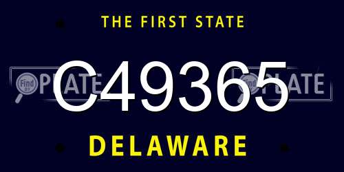 C49365 Delaware License Plate