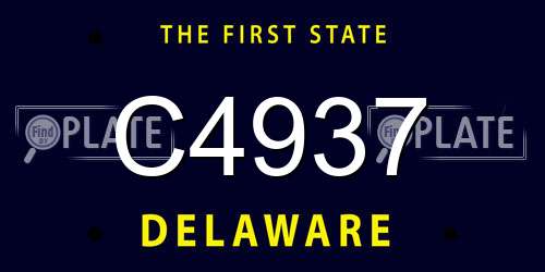 C4937 Delaware License Plate