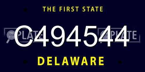 C494544 Delaware License Plate