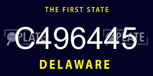 C496445 Delaware License Plate