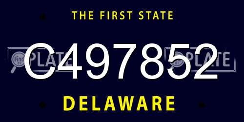 C497852 Delaware License Plate