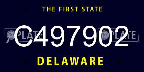 C497902 Delaware License Plate