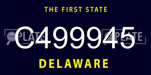 C499945 Delaware License Plate