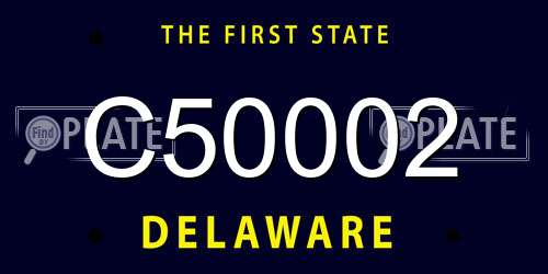 C50002 Delaware License Plate