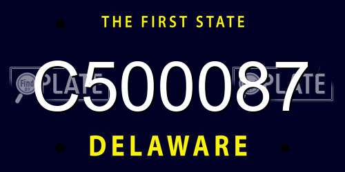 C500087 Delaware License Plate