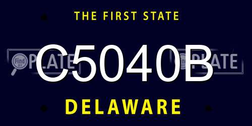 C5040B Delaware License Plate
