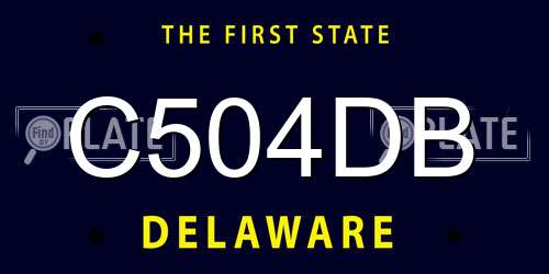 C504DB Delaware License Plate