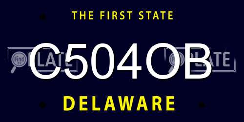 C504OB Delaware License Plate
