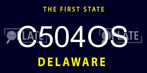 C504OS Delaware License Plate