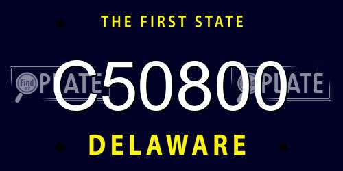C50800 Delaware License Plate