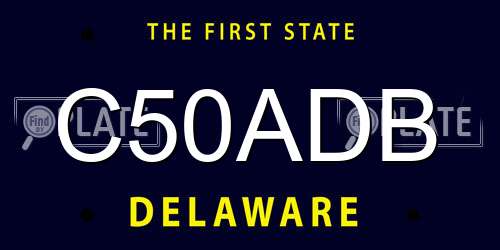C50ADB Delaware License Plate