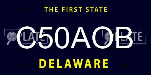 C50AOB Delaware License Plate