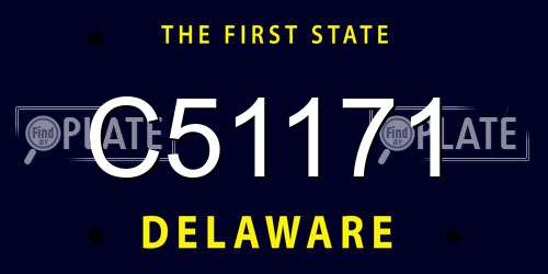 C51171 Delaware License Plate