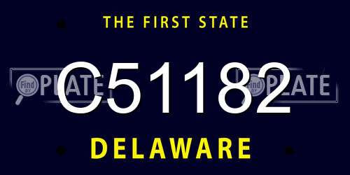 C51182 Delaware License Plate