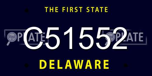 C51552 Delaware License Plate