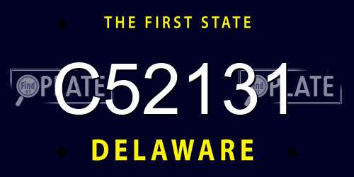 C52131 Delaware License Plate
