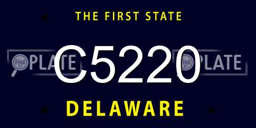 C5220 Delaware License Plate