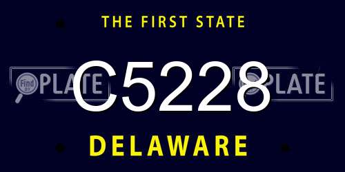 C5228 Delaware License Plate