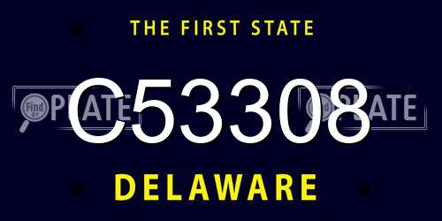 C53308 Delaware License Plate