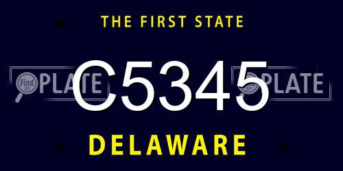 C5345 Delaware License Plate