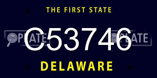 C53746 Delaware License Plate