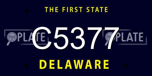 C5377 Delaware License Plate