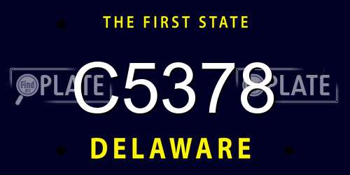 C5378 Delaware License Plate
