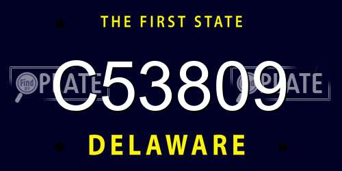 C53809 Delaware License Plate