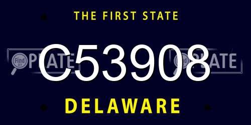 C53908 Delaware License Plate