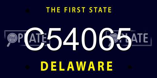 C54065 Delaware License Plate