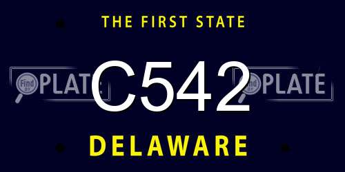C542 Delaware License Plate