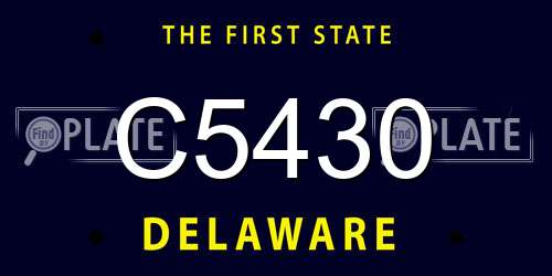 C5430 Delaware License Plate