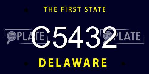 C5432 Delaware License Plate