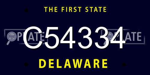 C54334 Delaware License Plate
