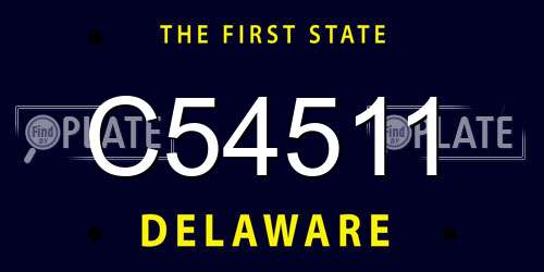 C54511 Delaware License Plate