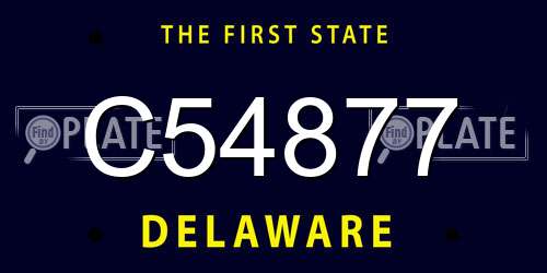 C54877 Delaware License Plate